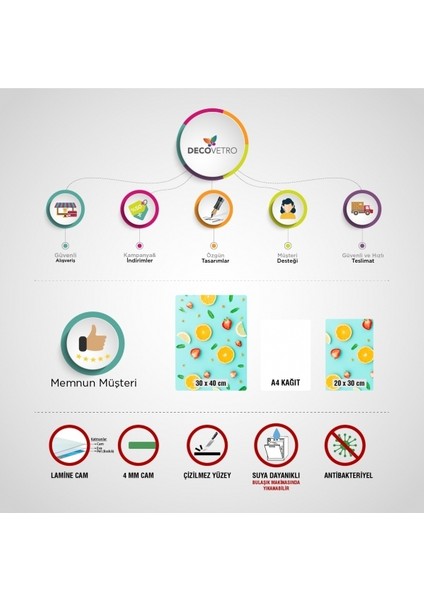 Mavi Ahşap Görünümlü Cam Kesim Tablası 20 x 30 cm indirimleri