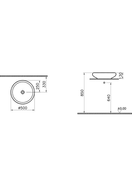 İstanbul 4522B403-0016 Çanak Lavabo, VitrA Clean, 50 cm, Beyaz