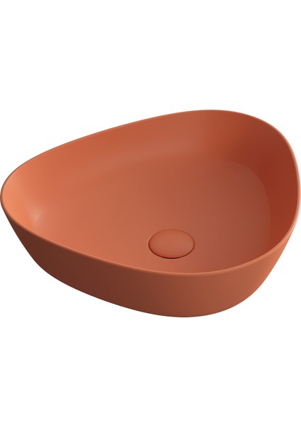 Plural 7810B477-0016 Kare Alçak Çanak Lavabo, VitrA Clean, 45 cm, Mat Terra Rossa