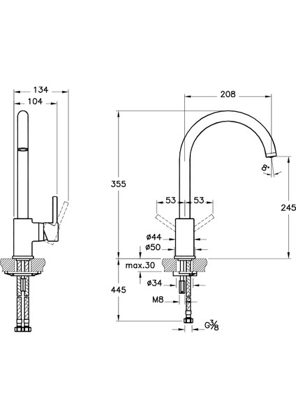 Origin A4255836 Çanak Large Lavabo Bataryası, Mat Siyah