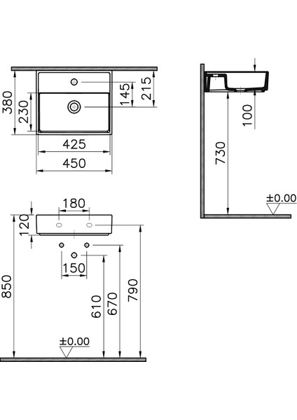 Base 500 A44098 Havlu Rafı, Krom