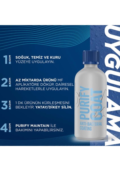 Q² Purifycoat Antibakteriyel Yüzey Koruma Seramik Kaplama - 100 ml -12 Ay Dayanım