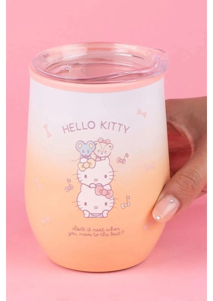 Sanrio Lisanslı Kapaklı Termos Bardak (360ML) - Hello Kitty