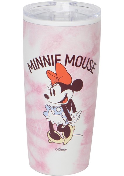 Mickey Mouse Lisanslı Batik Desenli Paslanmaz Çelik Kapaklı Bardak (860ML) - Minnie