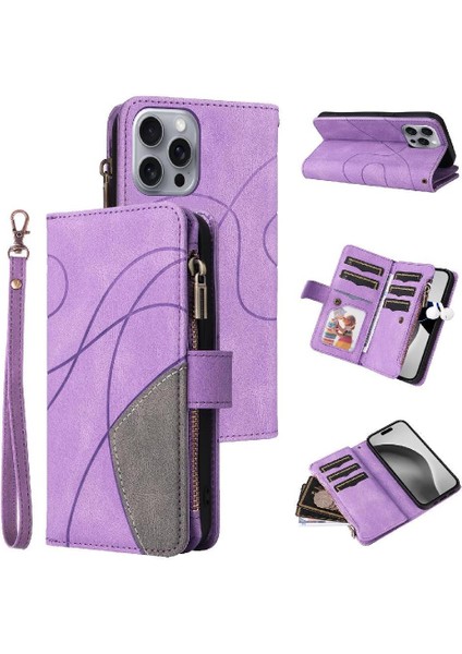 Kart Yuvası Standı Iki Renkli Dikiş Tarzı ile IPhone 16 Pro Max Için Kılıf (Yurt Dışından) fırsatları