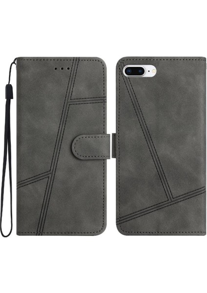 IPhone 7 Için Flip Case Artı/8 Artı Kart Yuvaları Tutucu Manyetik Kapak Folio (Yurt Dışından)