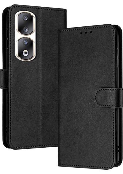 Kart Yuvası ile Toka Pu Deri ile Onur 90 Pro Için Flip Case Saf (Yurt Dışından)