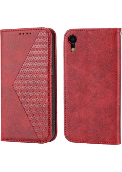 IPhone Xr Günlük Kullanım Için Flip Case Eşkenar Dörtgen Şekli Cüzdan Standı El Kayışı (Yurt Dışından)