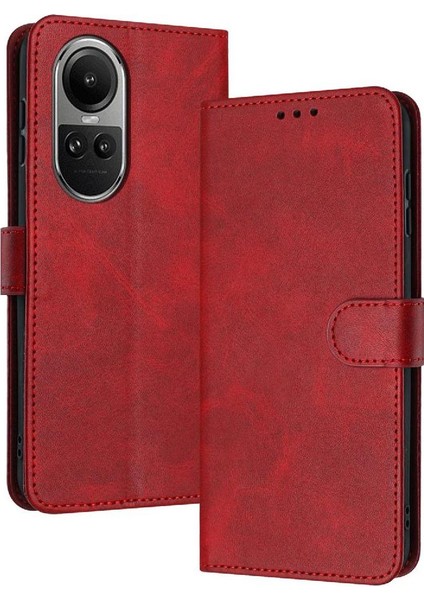 Kart ile Oppo Oppo 10 5g Pu Deri Saf Renk Kickstand Için Flip Case (Yurt Dışından)