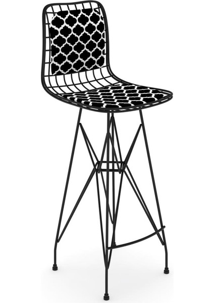 Knsz kafes tel bar sandalyesi 1 li zengin syhviona sırt minderli 75 cm oturma yüksekliği ofis cafe bahçe mutfak