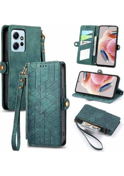 Xiaomi Redmi Not 12 Için Flip Case 4g Darbeye Deri Kılıf Kapak Çevirin (Yurt Dışından)