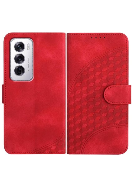 Oppo Flip 12 5g Geometrik Desen Flip Iş Pu Deri Için Flip Case (Yurt Dışından)