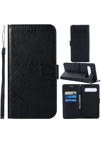 Samsung Galaxy S10 Artı Kickstand Bilek Kayışı Kart Tutucu Pu Için Filp Durumda (Yurt Dışından)