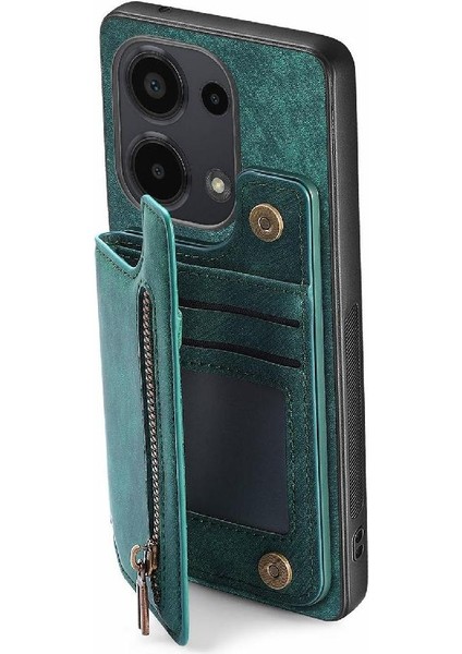 Xiaomi Redmi Için Not 13 Pro 4g Vintage Fermuar Cüzdan Standı Fonksiyonu (Yurt Dışından)