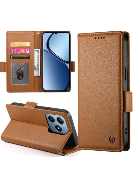 Realme C63 Cüzdan Günlük Kullanım Flip Kart Yuvaları Iş Için Flip Case (Yurt Dışından)