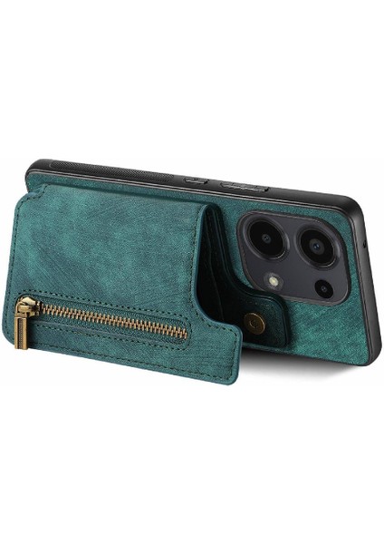 Xiaomi Redmi Için Not 13 Pro 4g Vintage Fermuar Cüzdan Standı Fonksiyonu (Yurt Dışından)