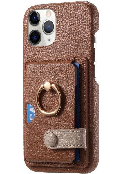 IPhone 11 Için Kılıf Pro Max Kart Yuvaları Premium Dokulu Deri Halka Standı (Yurt Dışından) indirimleri