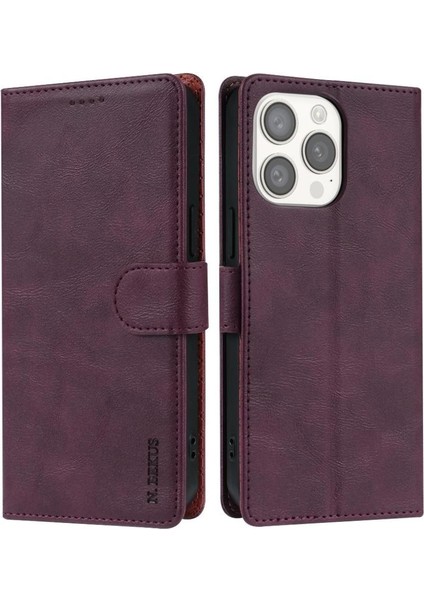 IPhone 13 Için Flip Case Pro Max Anti Kayma Yan Cep Manyetik Kapatma (Yurt Dışından)