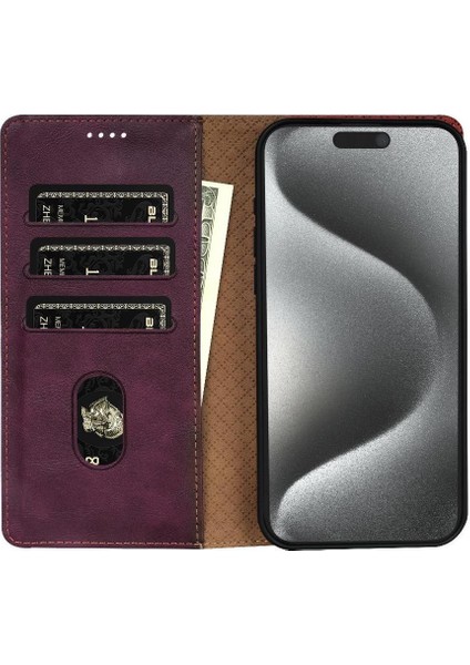 IPhone 13 Için Flip Case Pro Max Anti Kayma Yan Cep Manyetik Kapatma (Yurt Dışından)