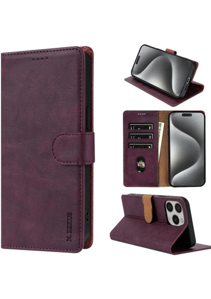 IPhone 13 Için Flip Case Pro Max Anti Kayma Yan Cep Manyetik Kapatma (Yurt Dışından)