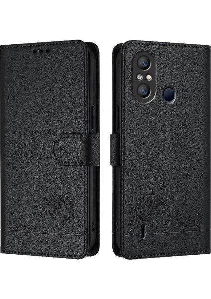 Itel A58/A49 Kedi Rfıd Cüzdan Kapak Çevirin Kart Yuvası Tutucu Kickstand (Yurt Dışından) indirimleri