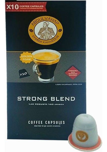 Abdulvahap Efendi Strong Blend Kahve Kapsül 10'lu 52 gr 3'lü Set 3 Al 2 Öde