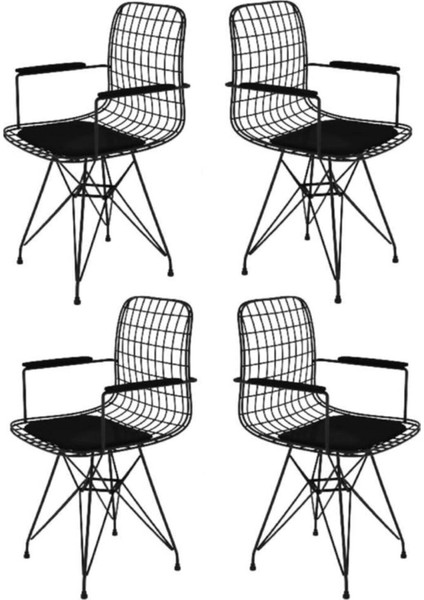 Knsz kafes tel sandalyesi 4 lü mazlum syhsyh kolçaklı ofis cafe bahçe mutfak fiyatları