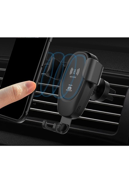 Araba Cep Telefonu Kablosuz Şarj 10W Hızlı Şarj Hava Çıkışı Navigasyon Braketi Android ve Apple Için Uygun (Yurt Dışından)