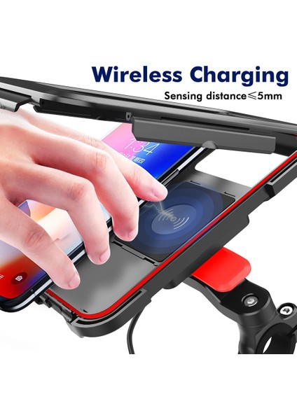 Bisiklet Scooter Gidon Cep Telefonu Kılıfı Tutucu Kablosuz Şarj Ile Su Geçirmez Bisiklet Motosiklet Telefon Braketi (Yurt Dışından)