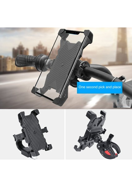 Braket Otomatik Kilitleme Karbon Bin Desenli Cep Telefonu Braketi (Yurt Dışından) fırsatları