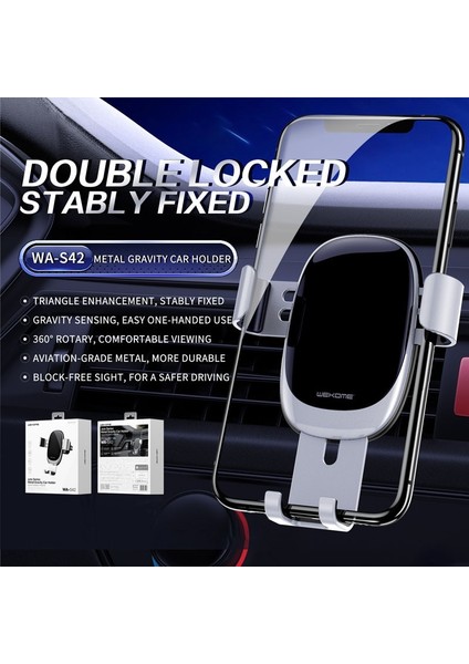 Wk WA-S42 Yuetu Serisi Metal Yerçekimi Hava Firar Araç Telefonu Tutucu Montajı (Yurt Dışından) indirimleri