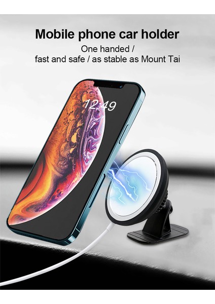 Manyetik Araç Telefonu Tutucu Şarj Aleti Standı Iphone 12 Şarj Cihazı Dock Istasyonu Için Şarj Dock'u (Şarj Cihazı Dahil Değildir) (Yurt Dışından)