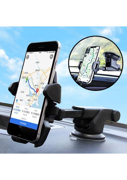 Dönebilen Araba Vantuz Telefon Tutucu Kontrol Paneli Ön Cam Montaj Oto Braketi Cep Telefonu Standı (Yurt Dışından)