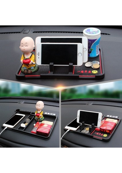 Araç Içi Araç Çok Fonksiyonlu Gösterge Paneli Depolama Pedi Araç Telefonu Braketi Durdurmalı Kaymaz Ped, Stil: Stereo Mavi Daire (Yurt Dışından) indirimleri