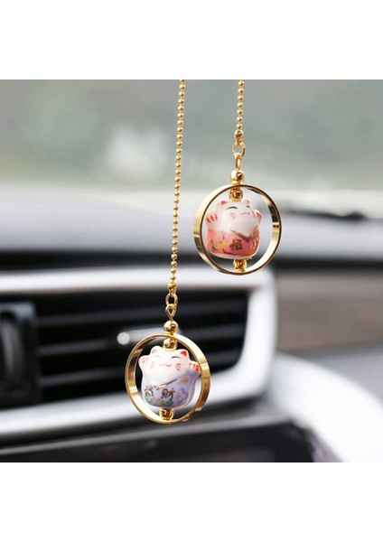 2x Şanslı Kedi Araba Aksesuarları Seramik Heykeli Kolye Seramik Şanslı Kedi Araba Kolye Araba Dikiz Aynası Araba Kolye (Yurt Dışından) fiyatları