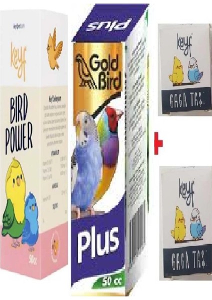 Muhabbet Kuşu Kızgınlaştırıcı Bırd Power 50 cc + Muhabbet Kuşu Multivitamin 50 cc+ 2 Adet Gaga Taşı