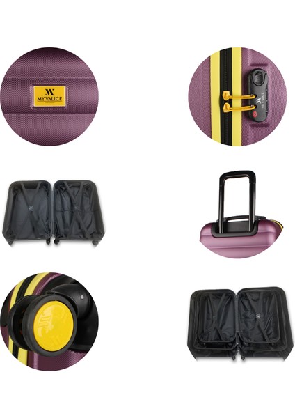 Colors Abs Kabin Orta Büyük ve Makyaj Boy Mürdüm 4'lü Travel Valiz Seti indirimleri