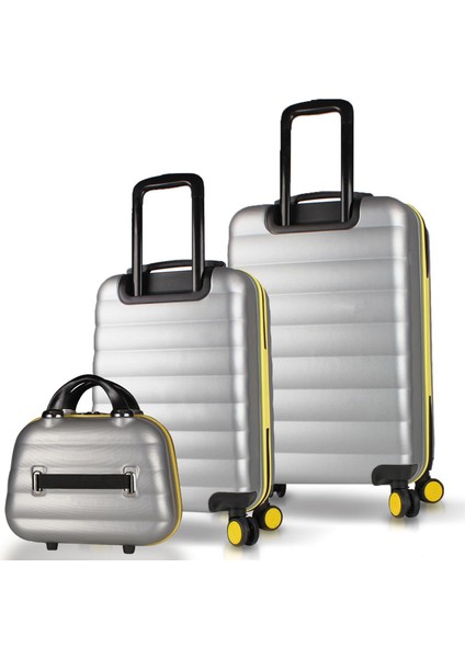 Colors Abs Makyaj Kabin ve Orta Boy Gri 3'lü Valiz Seti fiyatları
