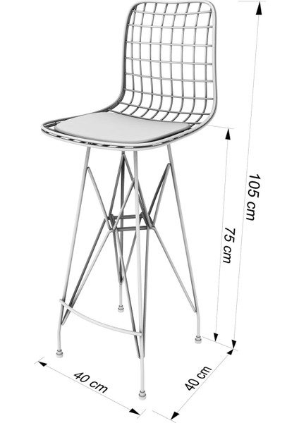 Knsz kafes tel bar sandalyesi 1 li zengin syhaldo 75 cm oturma yüksekliği ofis cafe bahçe mutfak indirimleri