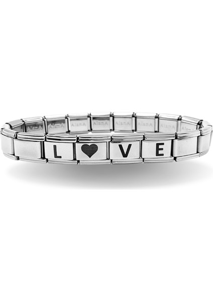 Çelik Love Yazılı Nomination Bileklik