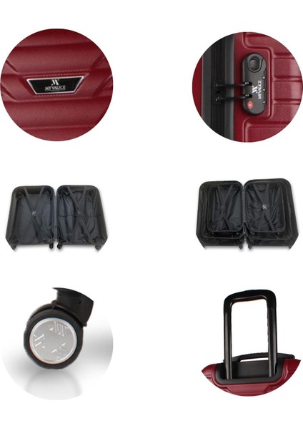 Croc Abs Makyaj Kabin ve Orta Boy Bordo 3'lü Valiz Seti indirimleri