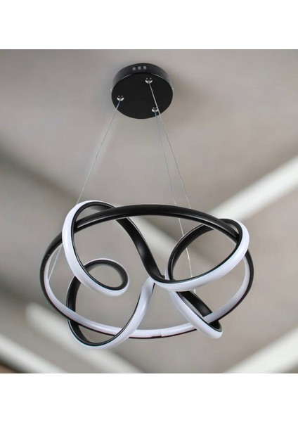 Turkco Yin Yang Heli x Sarkıt LED Avize,3 Farklı Işık Modu,powerled Çap:30 YÜKSEKLIK:100 cm