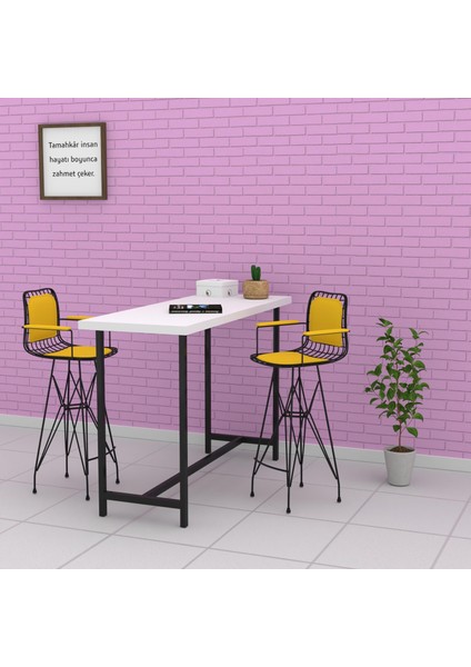 Knsz kafes tel bar sandalyesi 1 li zengin syhsrı kolçaklı sırt minderli 75 cm oturma yüksekliği ofis cafe bahçe mutfak
