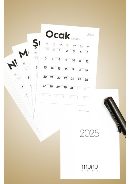 Munucal S - 2025 Takvim Yaprakları 10x15 cm