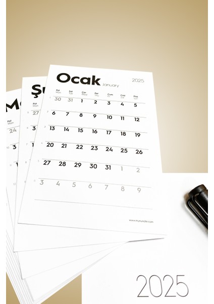 Munucal S - 2025 Takvim Yaprakları 10x15 cm