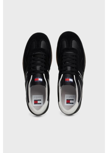 Logolu Deri Karışımlı Sneaker Ayakkabı Erkek Ayakkabı EM0EM01462 Bds indirimleri