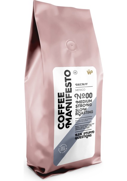 NO00 Decaff (Kafeinsiz) 250 gr Çekirdek Kahve