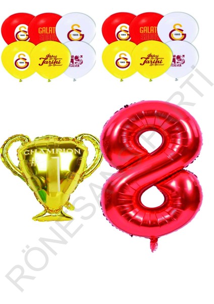 Galatasaray Sarı Kırmızı Doğum Günü Konsepti Yaş 8