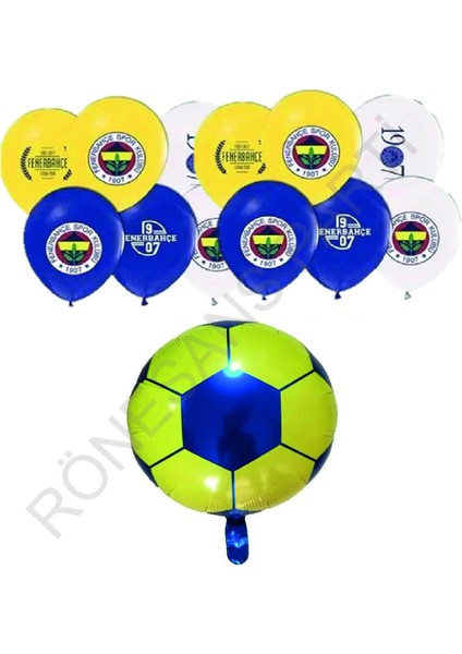 Sarı Lacivert Fenerbahçe Baskılı Balon ve Folyo Balon