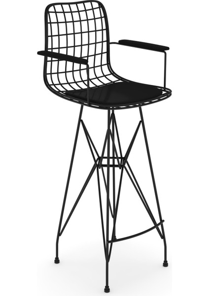 Knsz kafes tel bar sandalyesi 1 li zengin syhsyh kolçaklı 75 cm oturma yüksekliği ofis cafe bahçe mutfak